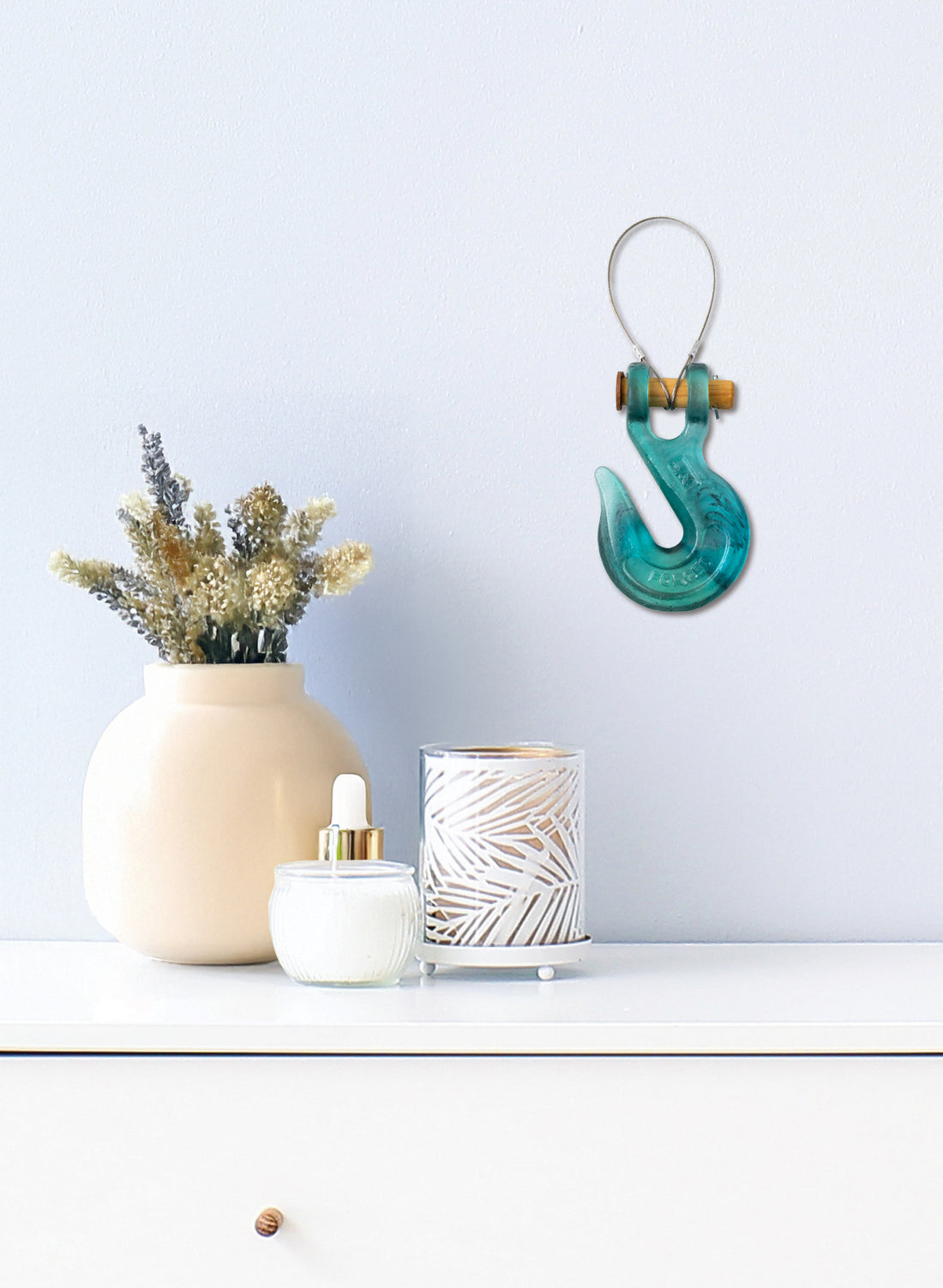 Jade Glass Hook Wooden Pin