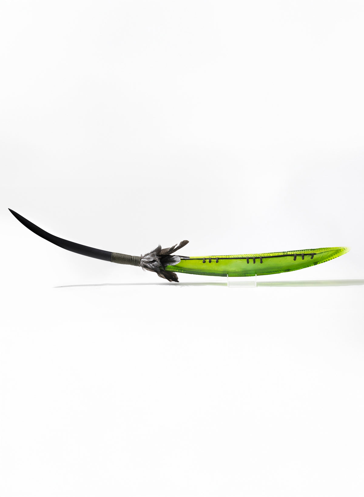 Olive Green Seed Pod with Pākati Haehae Design