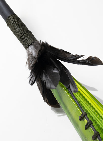 Olive Green Seed Pod with Pākati Haehae Design