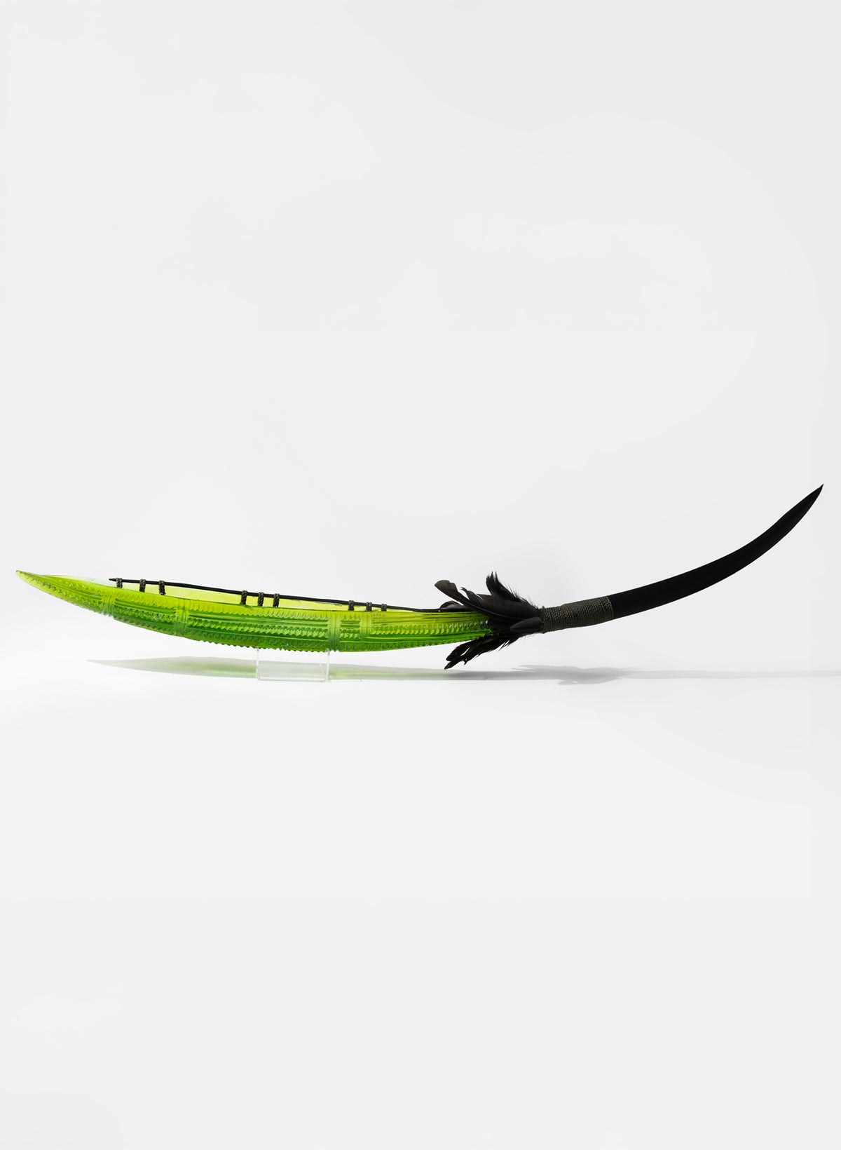 Olive Green Seed Pod with Pākati Haehae Design