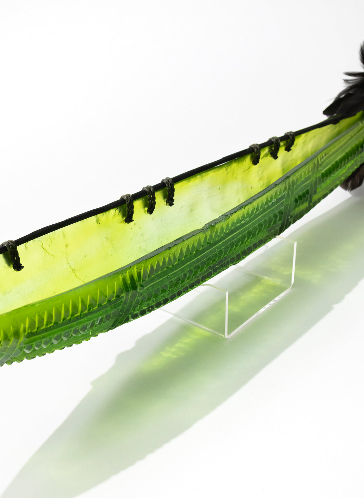 Olive Green Seed Pod with Pākati Haehae Design
