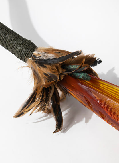 Orange Red Seed Pod with Pūhoro Design