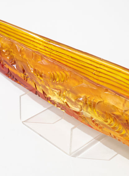 Orange Red Seed Pod with Pūhoro Design