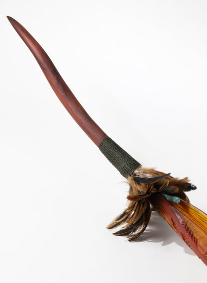 Orange Red Seed Pod with Pūhoro Design
