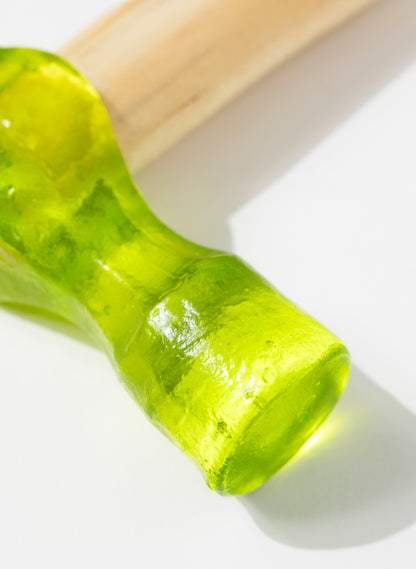 Lime Green Cross Pien Glass Hammer