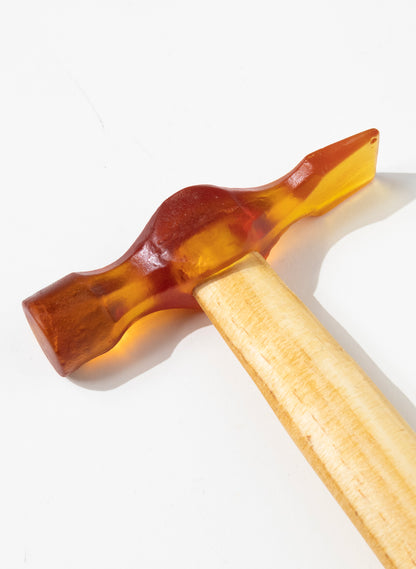 Orange Red Cross Pien Glass Hammer
