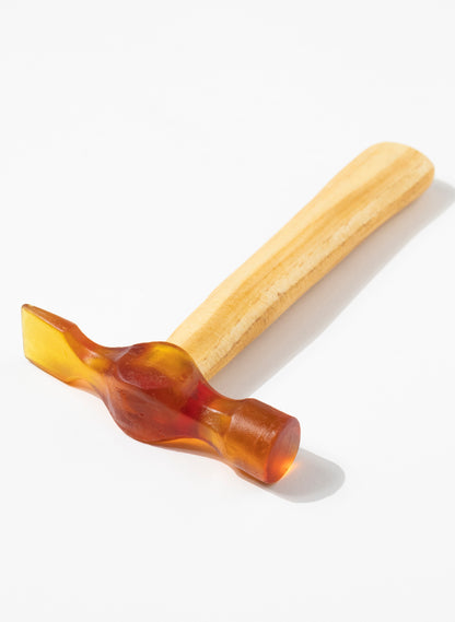 Orange Red Cross Pien Glass Hammer