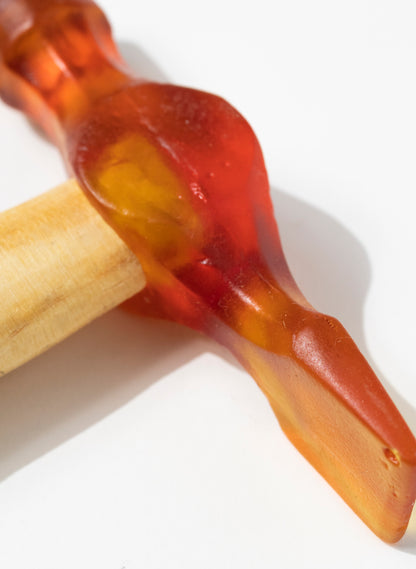 Orange Red Cross Pien Glass Hammer
