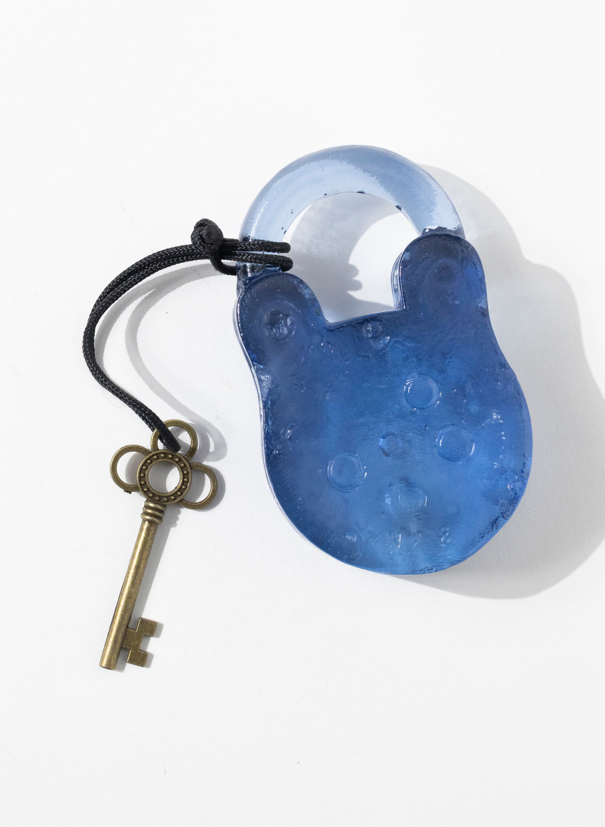 Steel Blue Coloured Glass Closed Padlock
