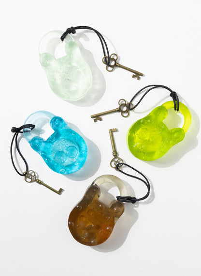 Lagoon Coloured Glass Open Padlock