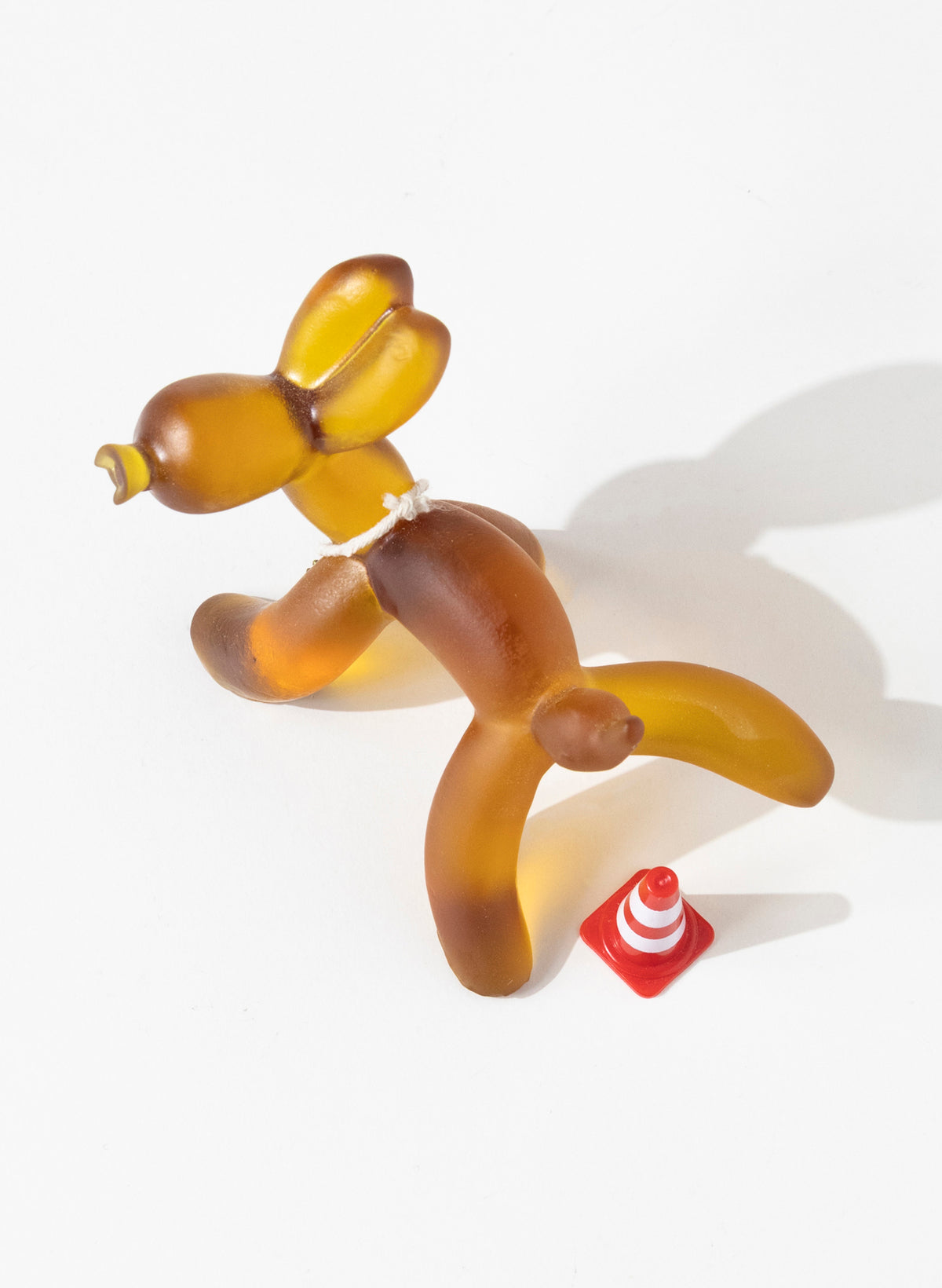 Orange / Red Glass Wee Wee Balloon Dog
