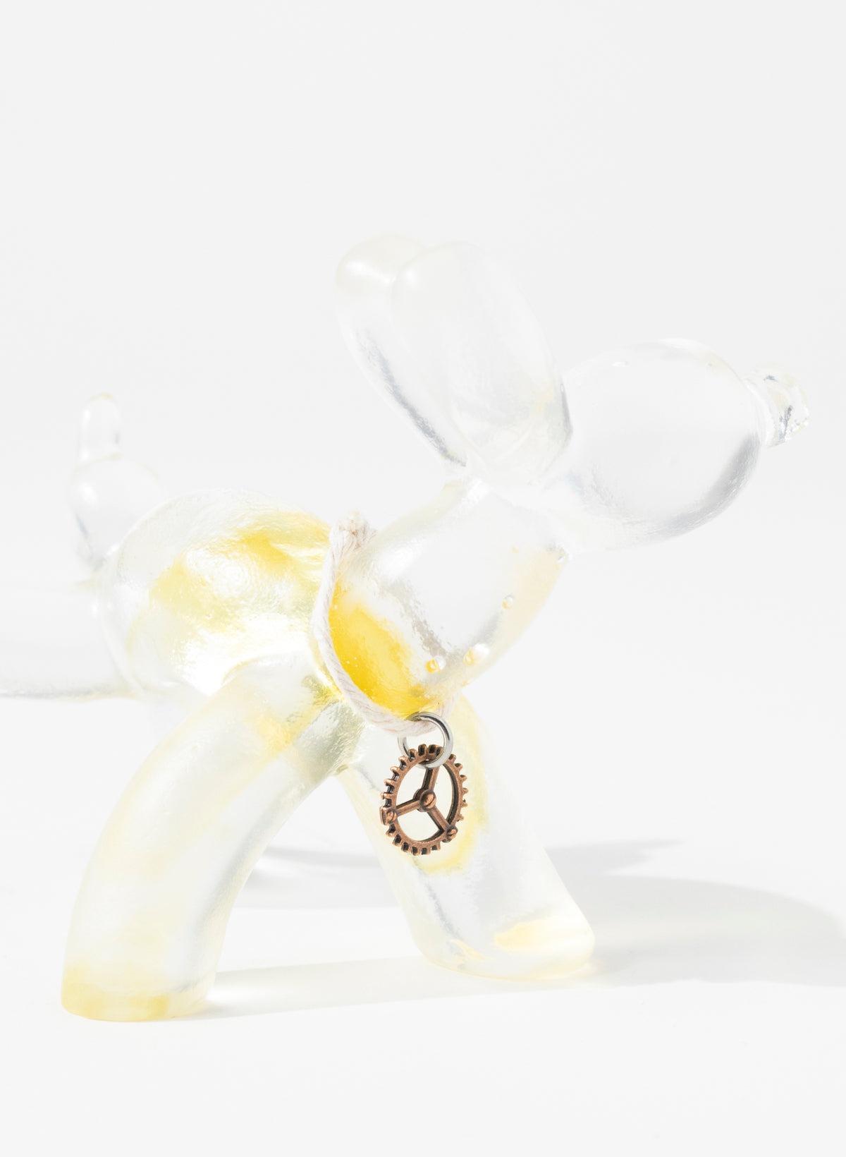 Clear / Orange Glass Wee Wee Balloon Dog