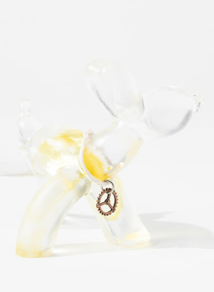 Clear / Orange Glass Wee Wee Balloon Dog