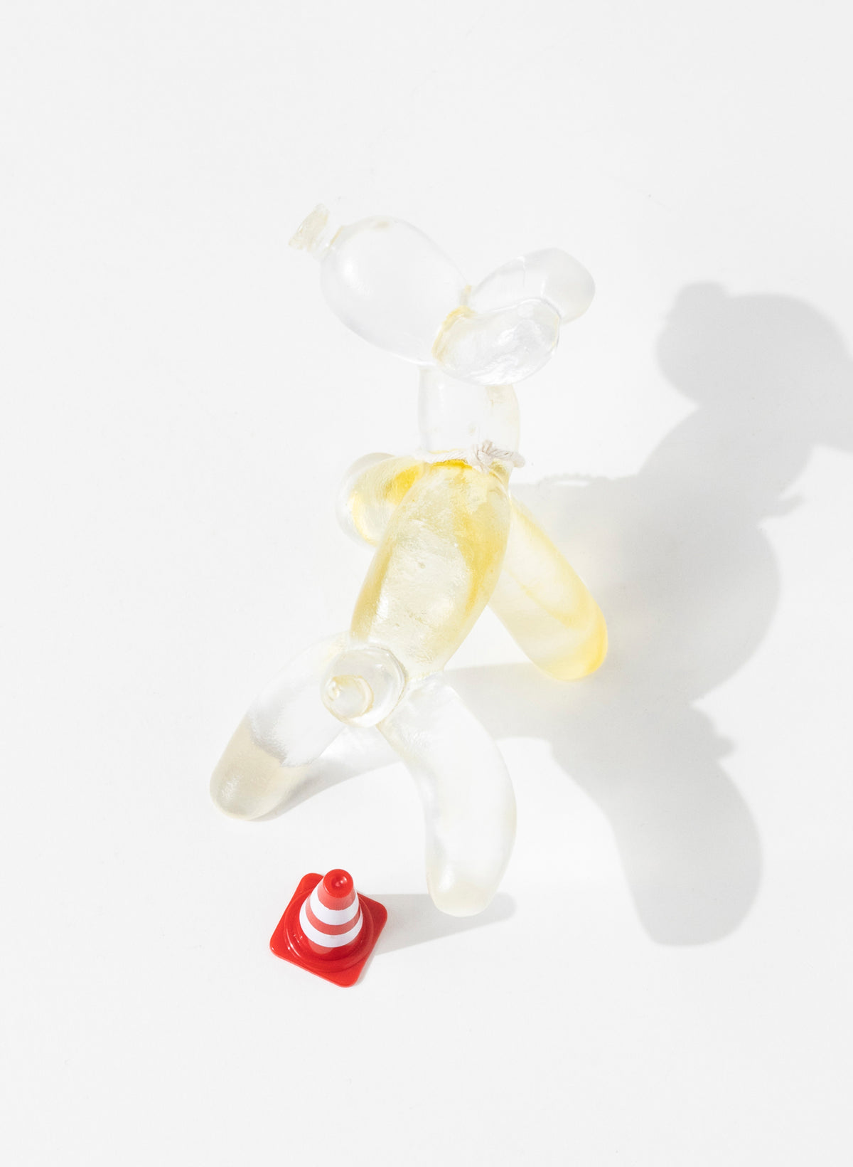 Clear / Orange Glass Wee Wee Balloon Dog
