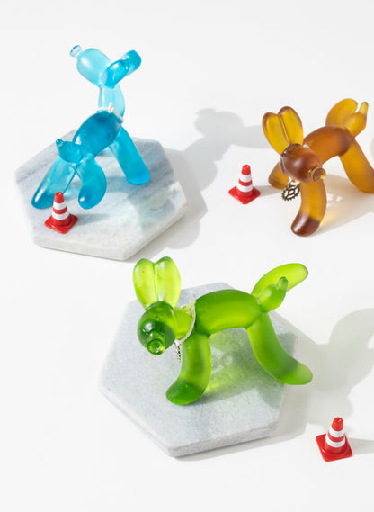 Lime Glass Wee Wee Balloon Dog