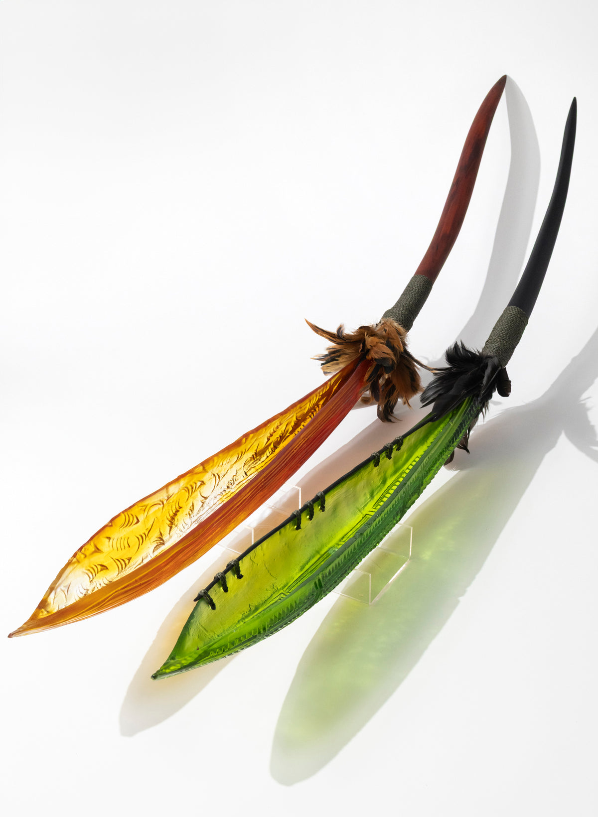 Orange Red Seed Pod with Pūhoro Design