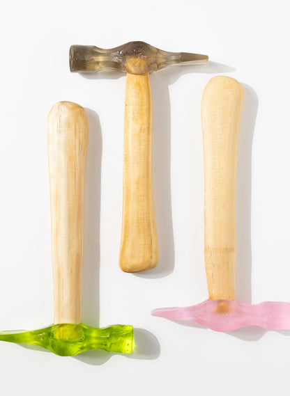 Lime Green Cross Pien Glass Hammer