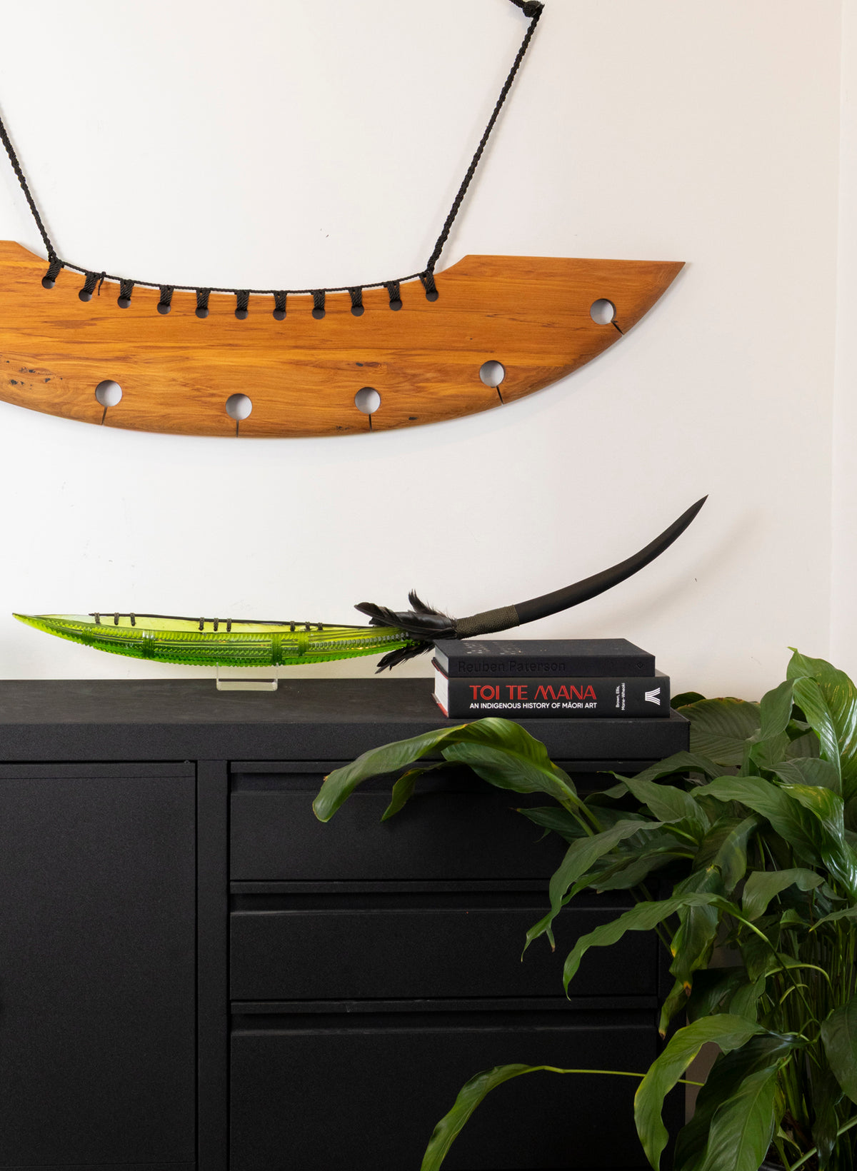 Olive Green Seed Pod with Pākati Haehae Design