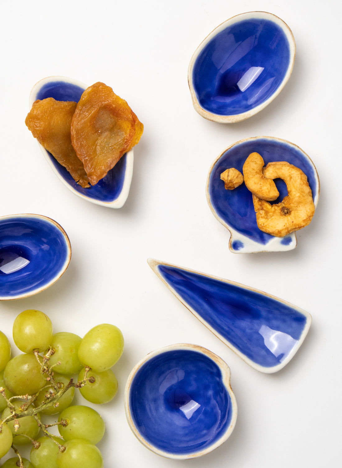 Boxed Set of 6 Shell Dipping Bowls - Blue
