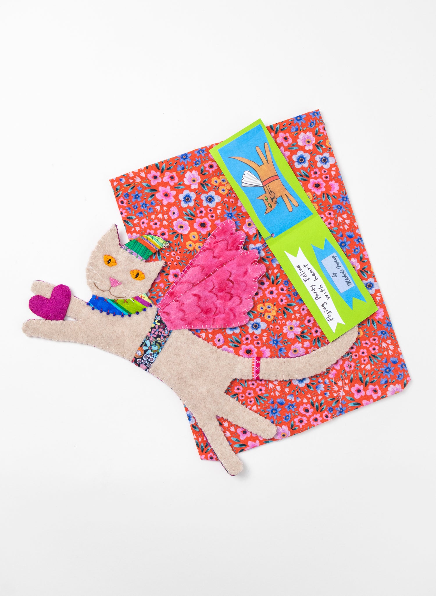 Flying Party Feline with Heart