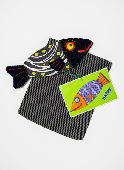 Blue &amp; Grey Happy Fish