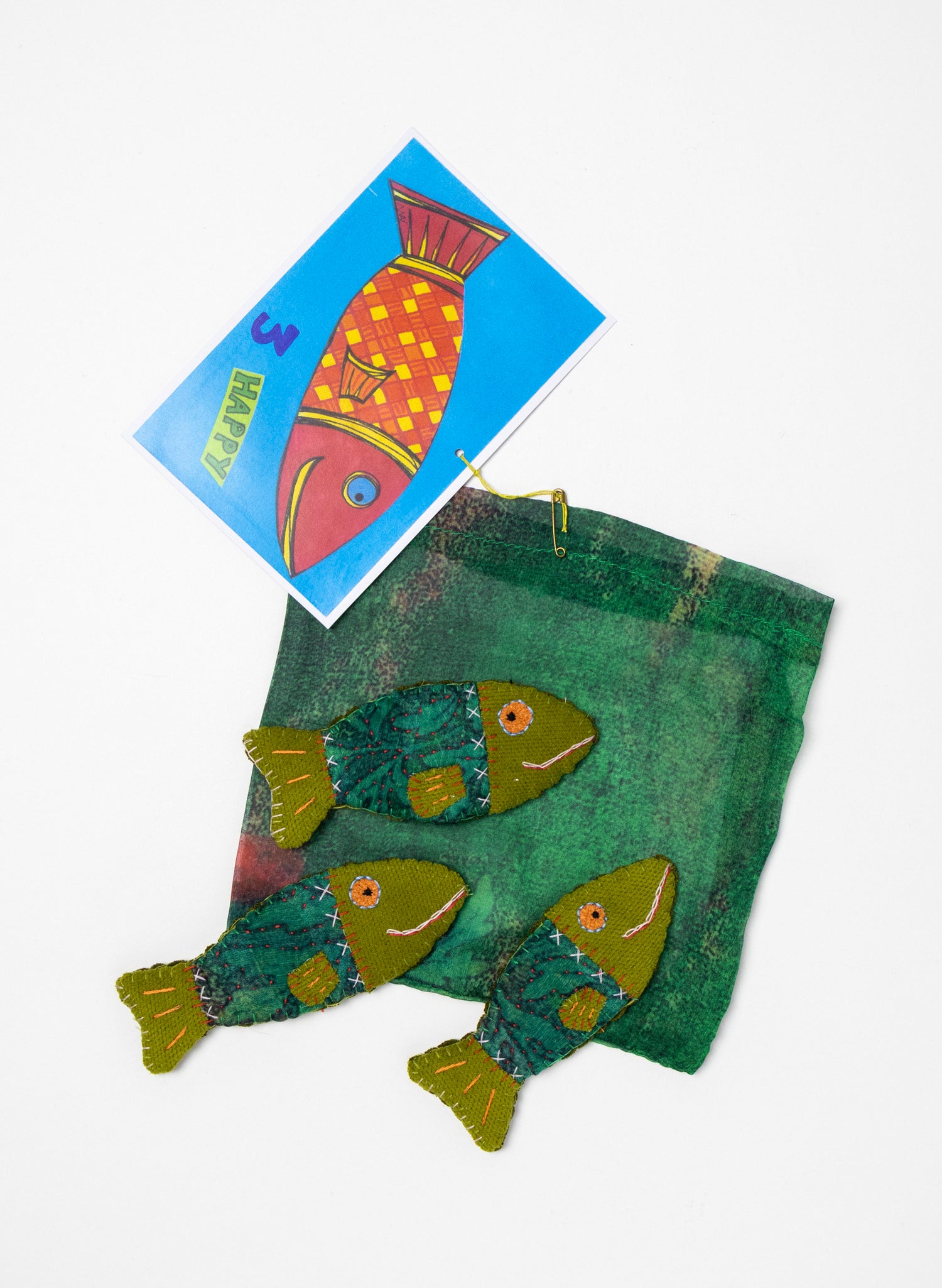Trio Of Green Happy Fish