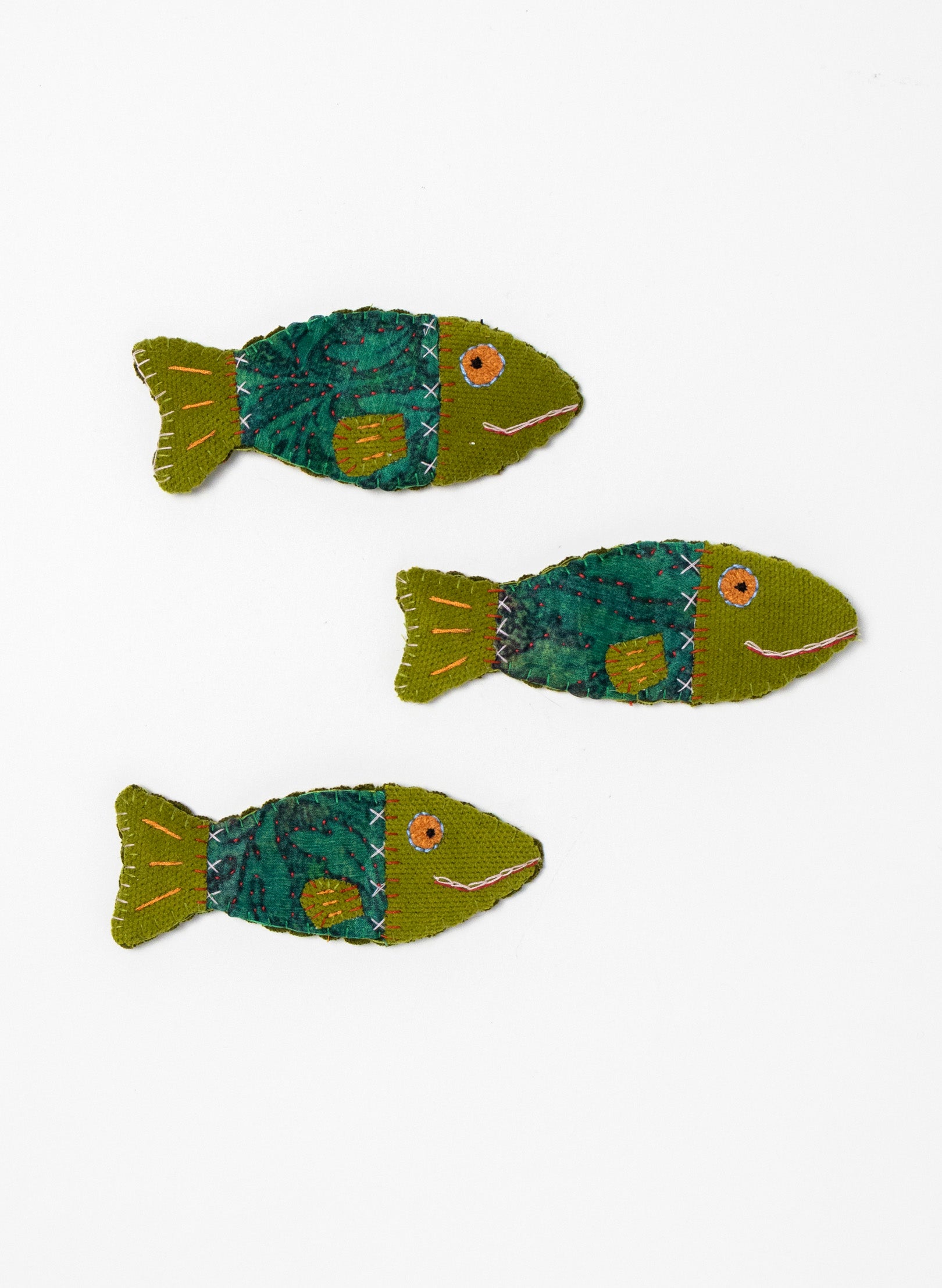 Trio Of Green Happy Fish
