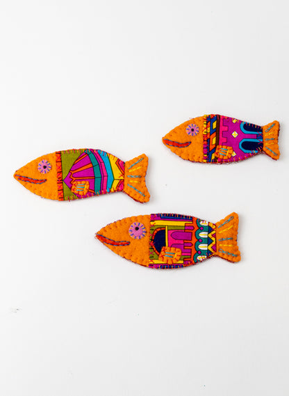 Trio Of Orange Happy Fish