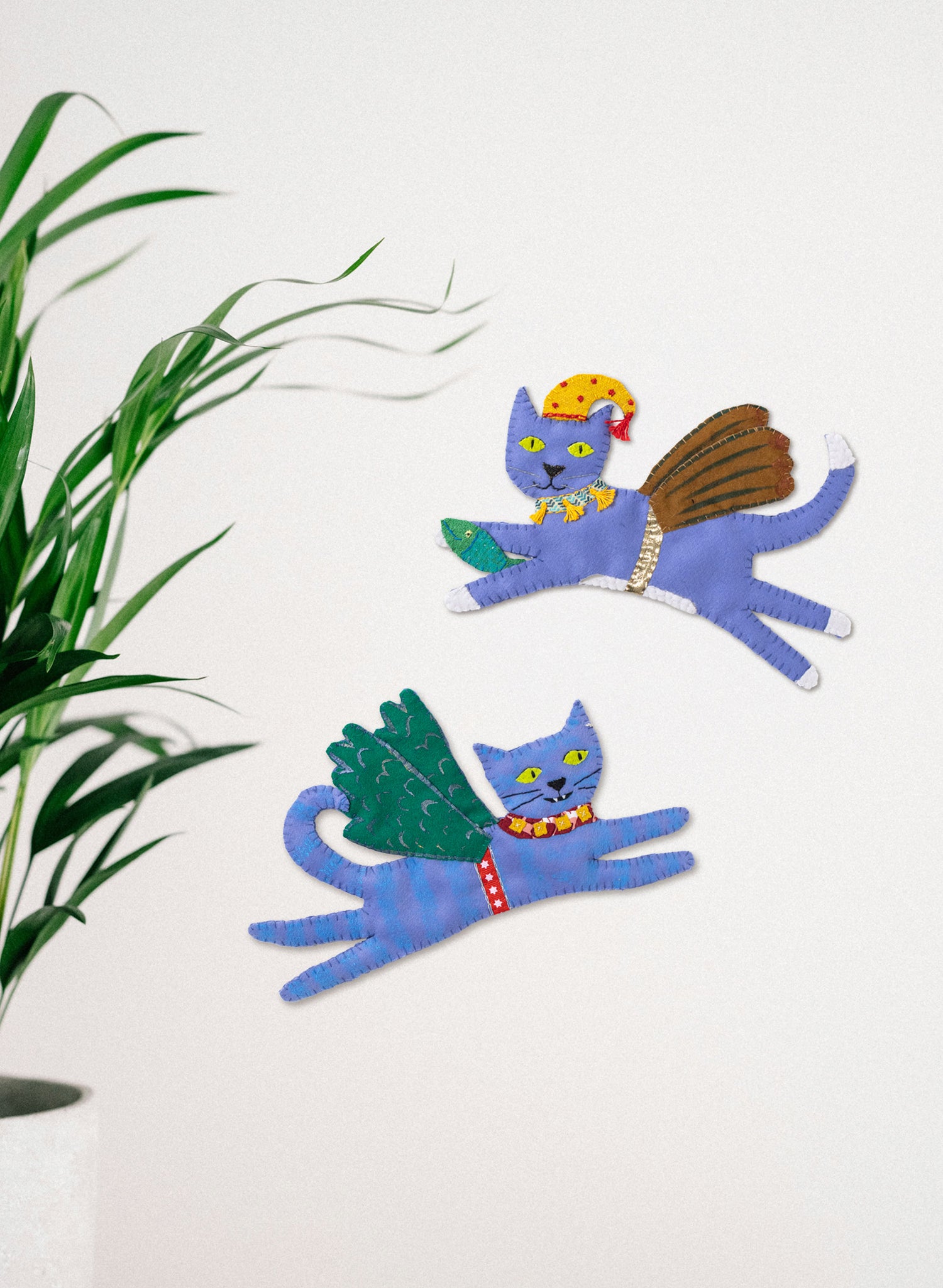 Flying Feline with Fish