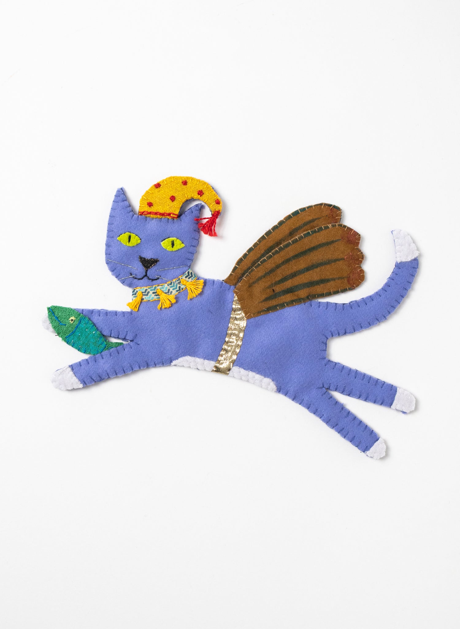 Flying Feline with Fish
