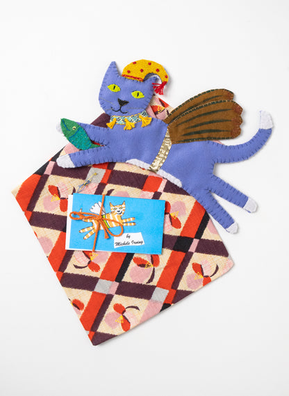 Flying Feline with Fish