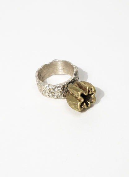 Coral Silver Ring
