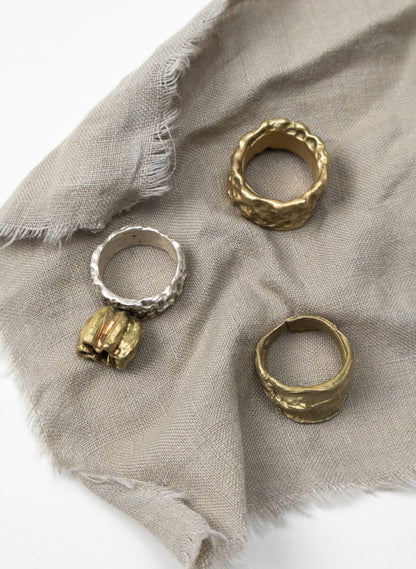 Coral Silver Ring