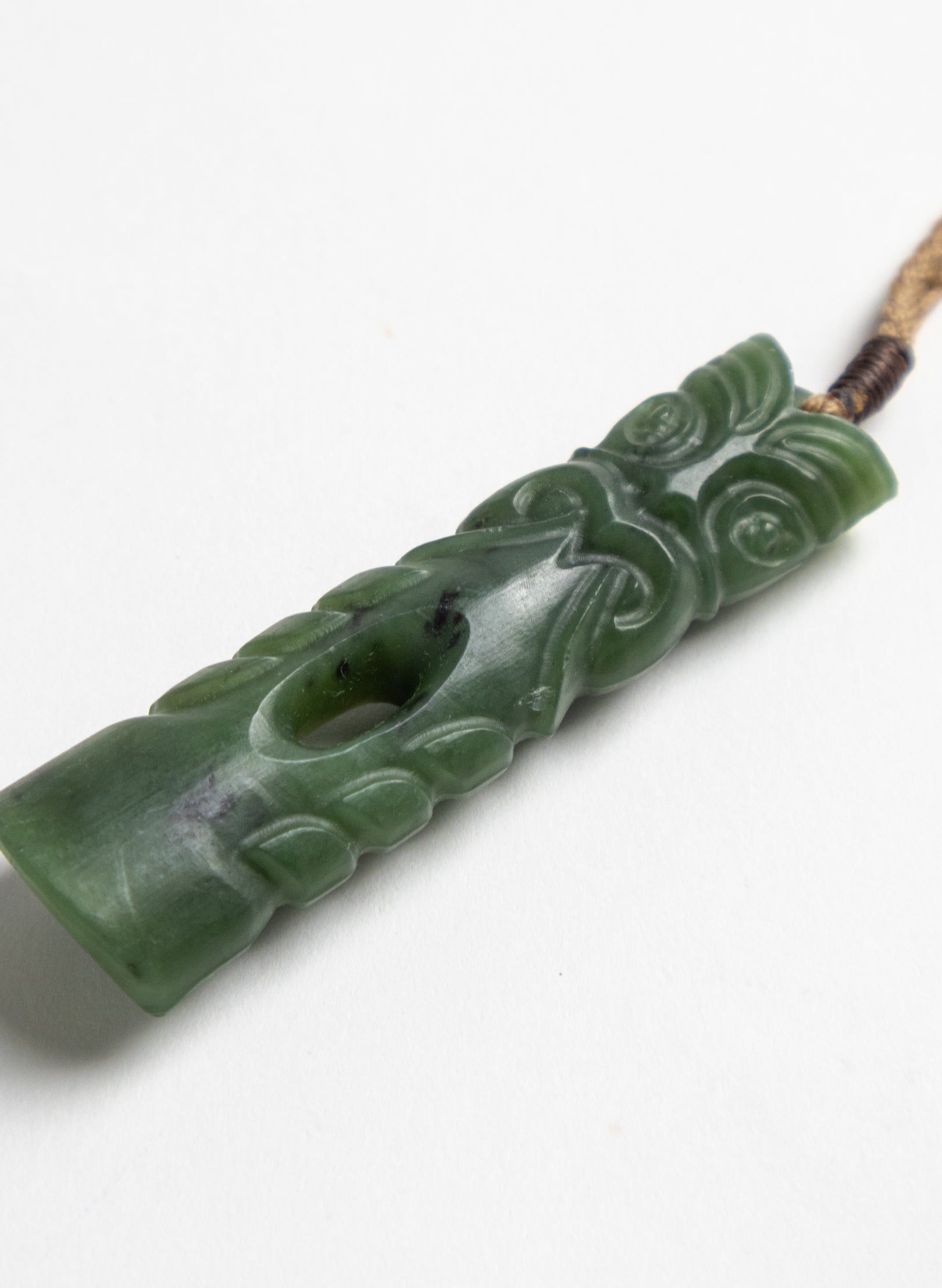 Pounamu Tiki Pou Pendant