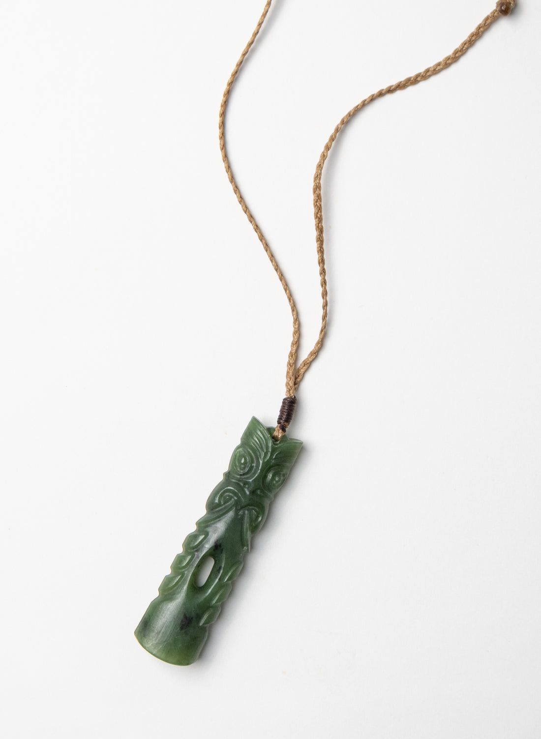 Pounamu Tiki Pou Pendant