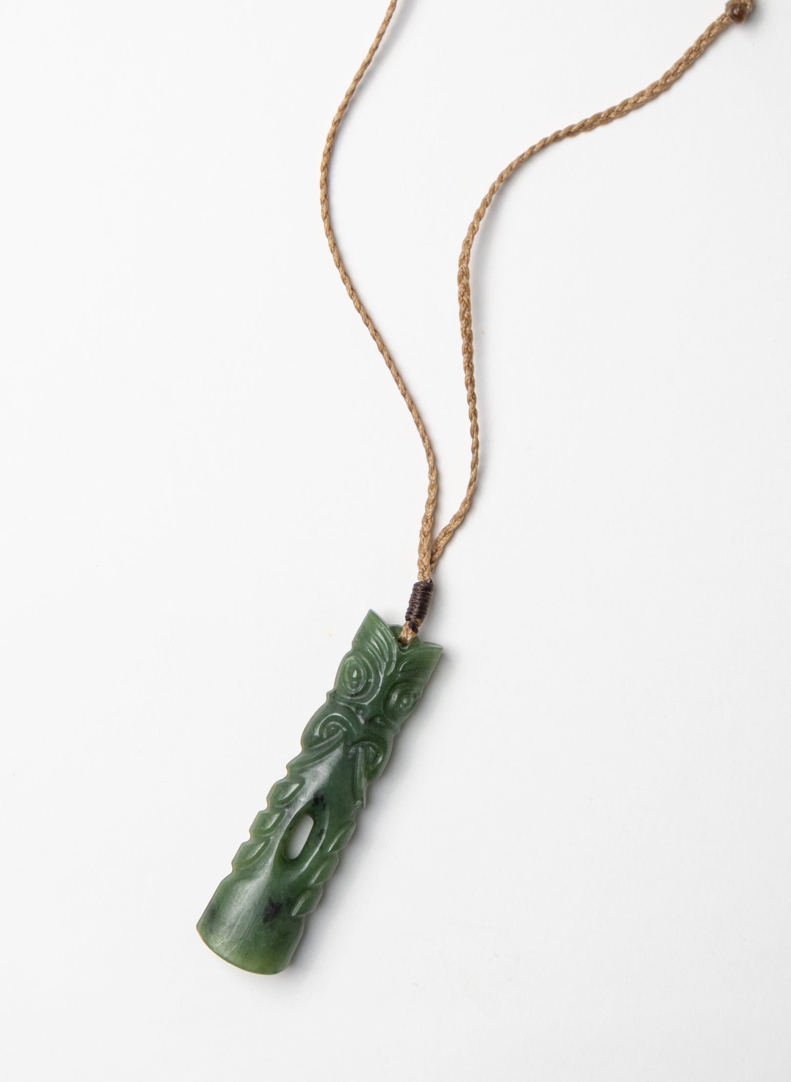 Pounamu Tiki Pou Pendant