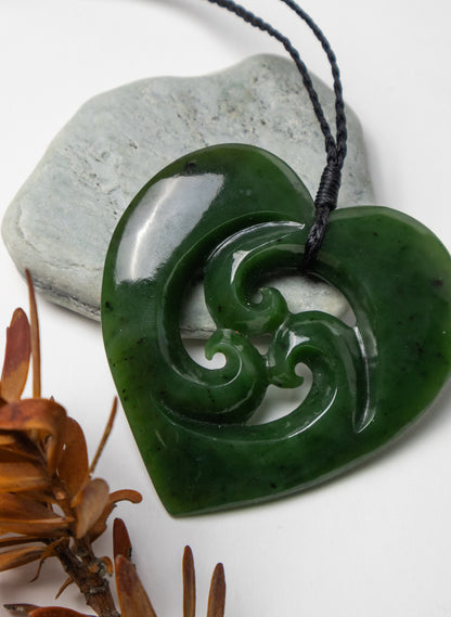 Pounamu Big Heart Pendant