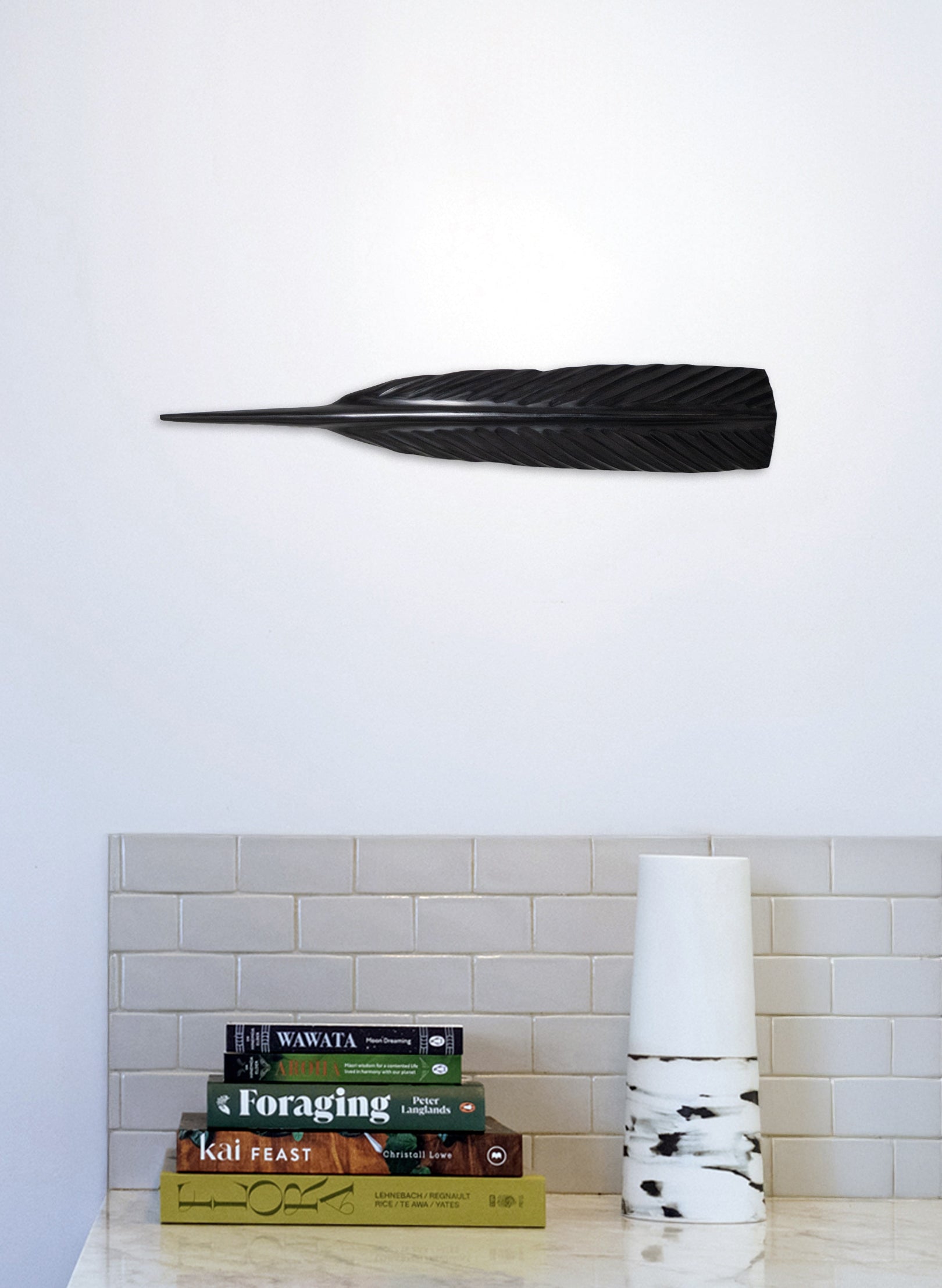Black Huia Feather Swamp Kauri 650mm