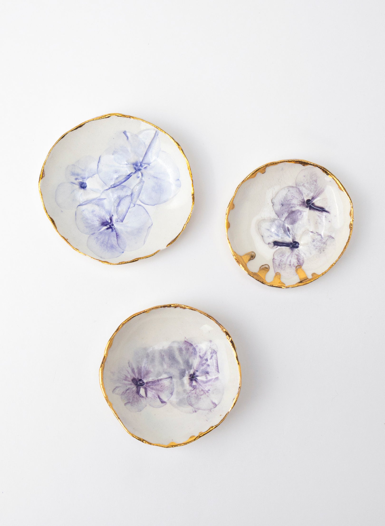 Medium Hydrangea Trio Pinch Bowls