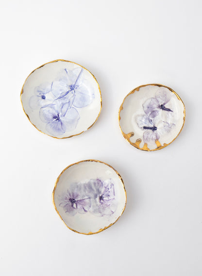 Medium Hydrangea Trio Pinch Bowls