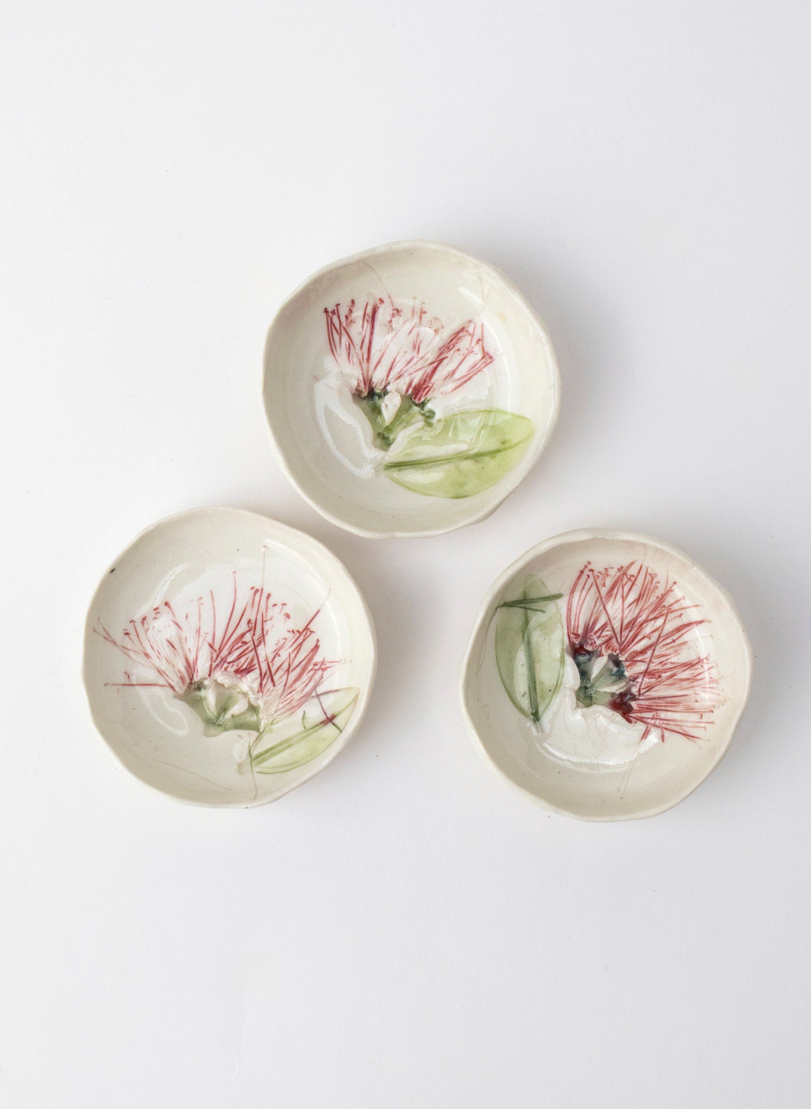 Large Pōhutukawa Trio Pinch Bowls