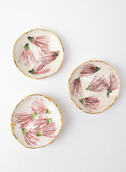 XL Pōhutukawa Gold Trio Pinch Bowls