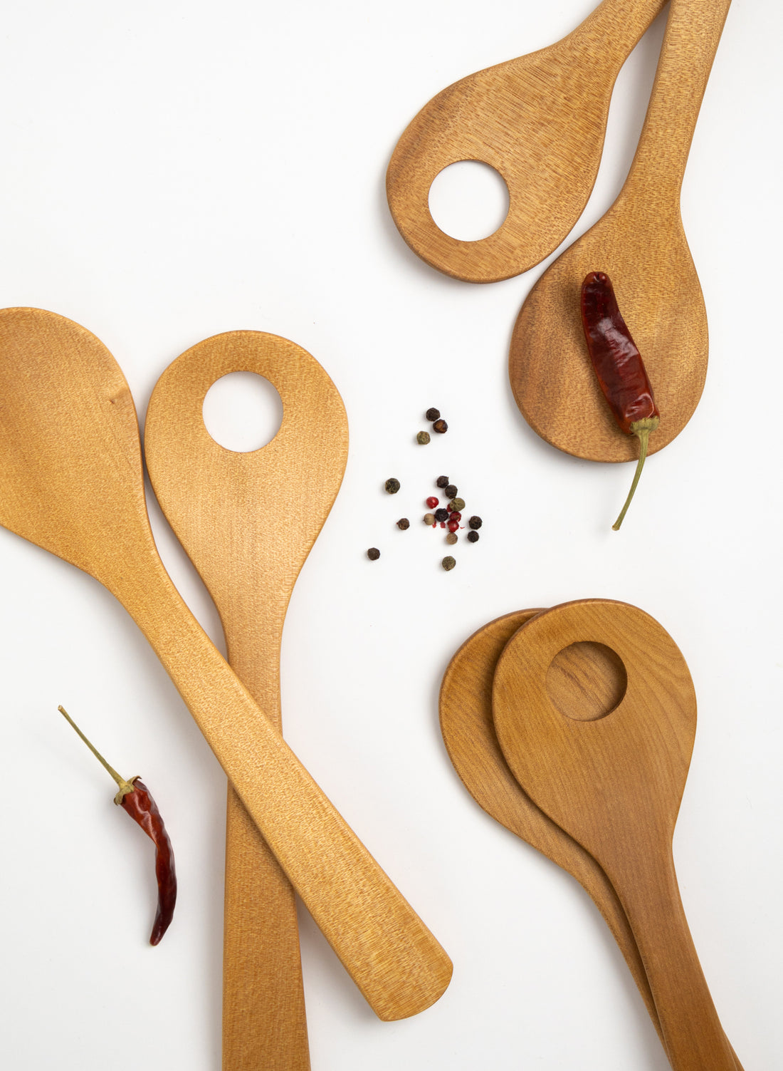 New Zealand Timber Salad Servers - Kauri