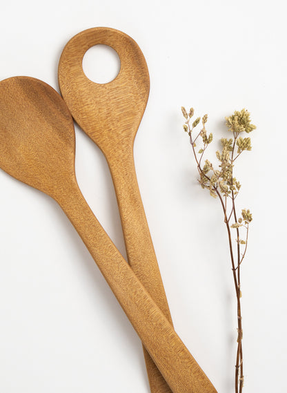 New Zealand Timber Salad Servers - Kauri