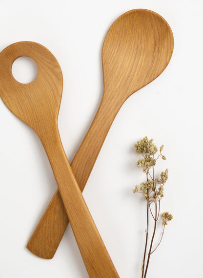 New Zealand Timber Salad Servers - Kauri