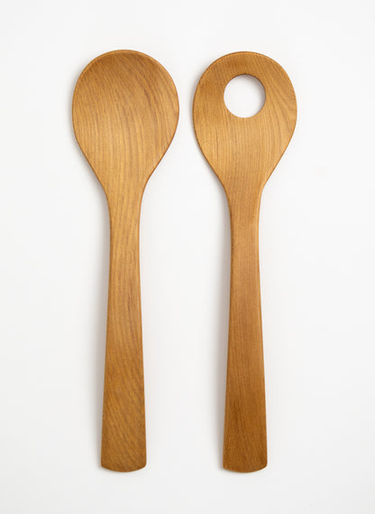 New Zealand Timber Salad Servers - Kauri