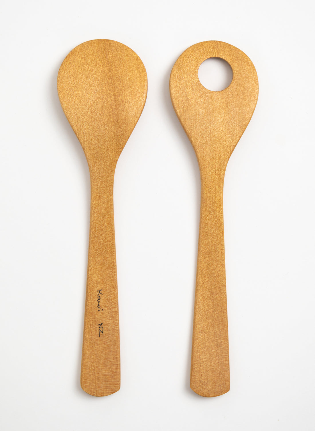 New Zealand Timber Salad Servers - Kauri