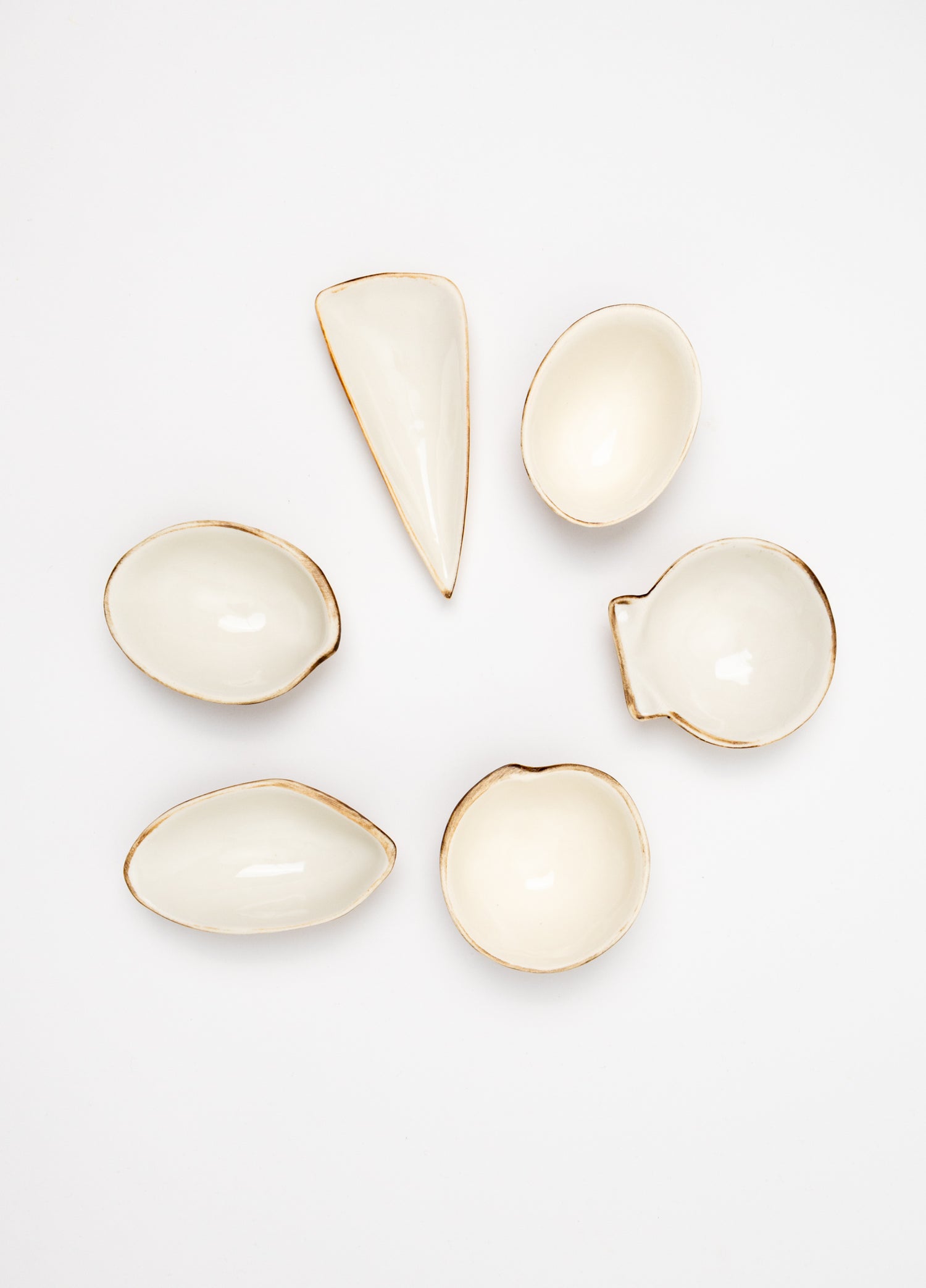 Boxed Set of 6 Shell Dipping Bowls - Natural