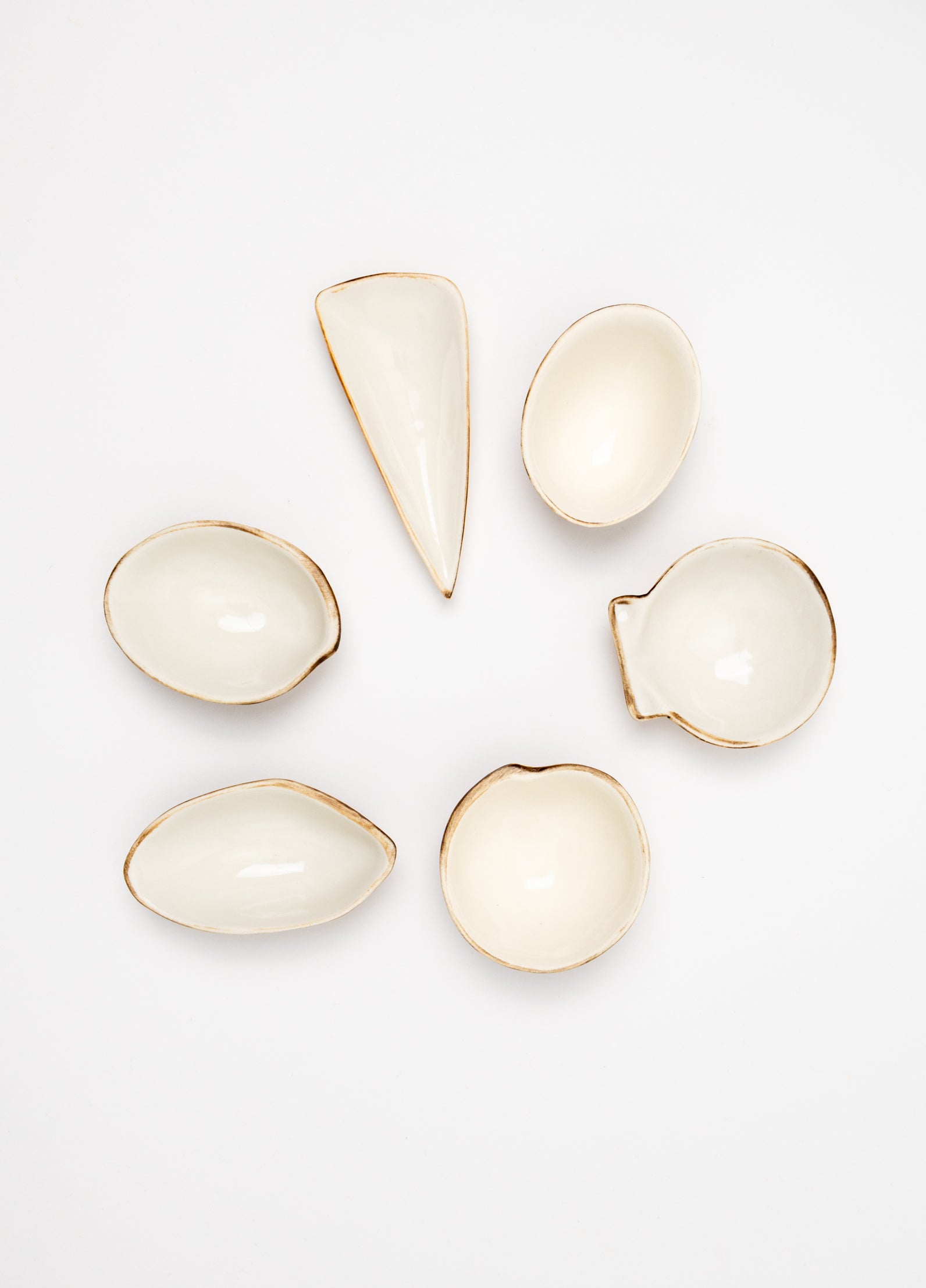 Boxed Set of 6 Shell Dipping Bowls - Natural