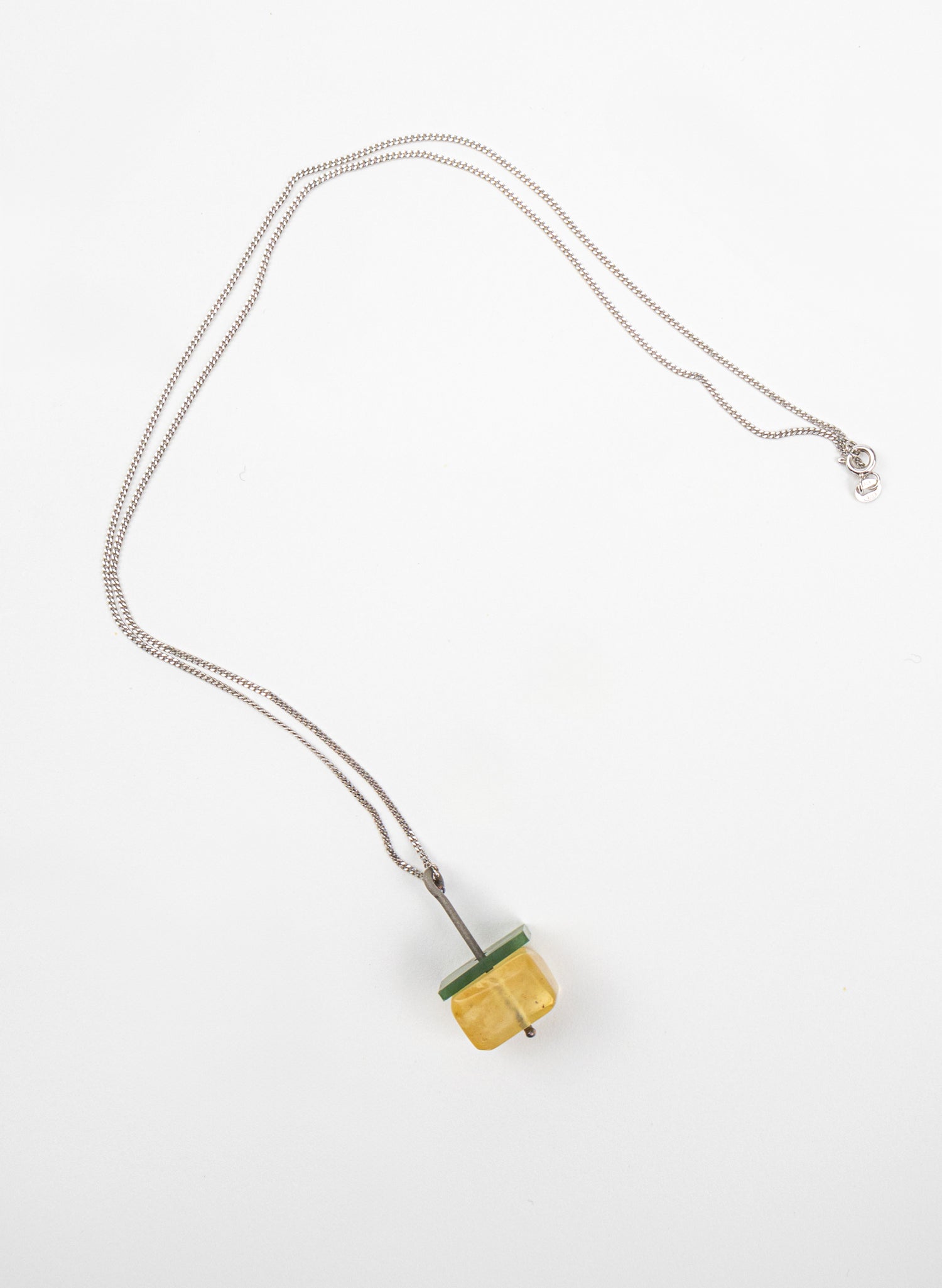NZ Kauri Copal Gum, NZ Pounamu &amp; Titanium Necklace